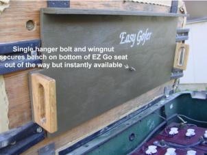 Bench storage beneath EZ Go seat